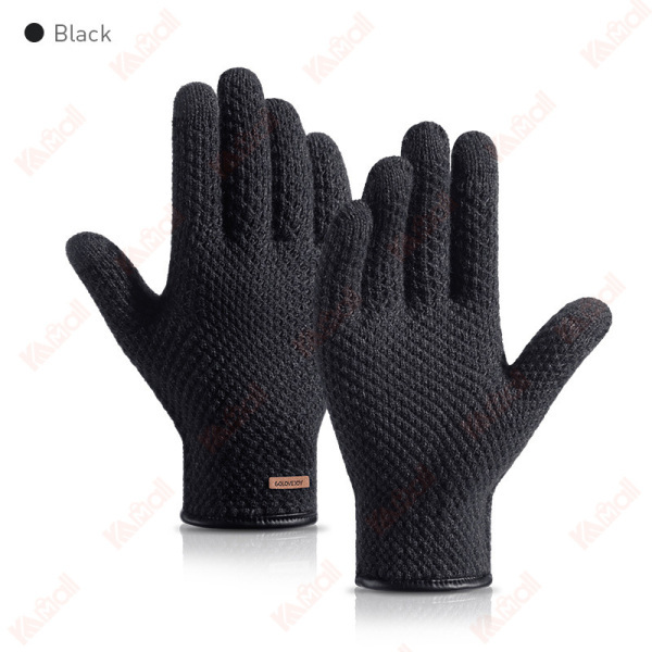 men winter warm knitted gloves
